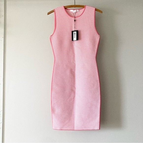 NWT‎ Alexander Wang Optical Stripe Ribbed Jersey dress S - Picture 3 of 8